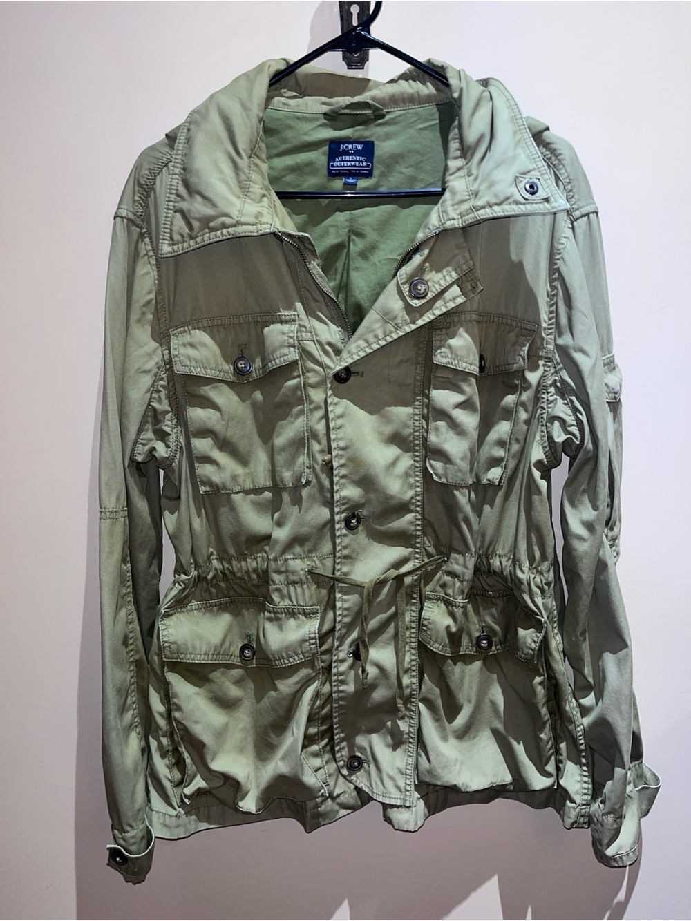J.Crew Military Utility Cargo Jacket - Olive Green - Size L